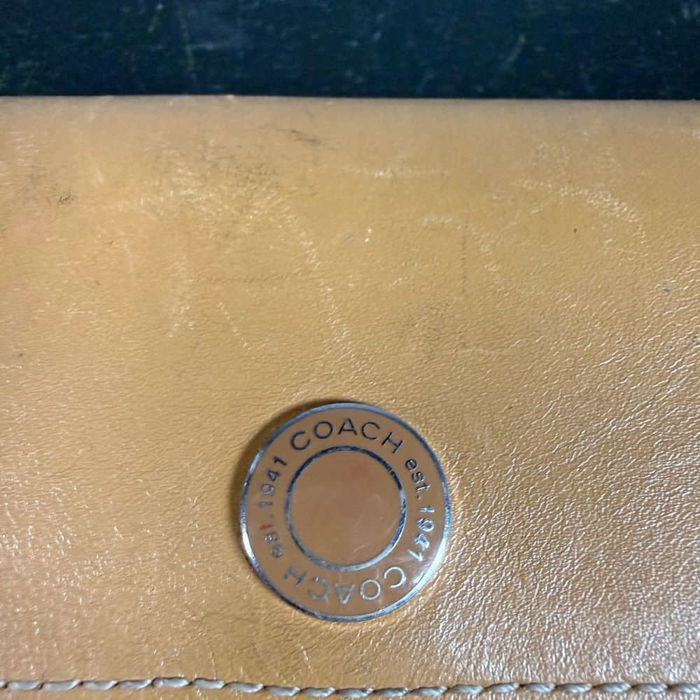 Coach VIntage Chelsea Tan Leather Card Coin Trifold Wallet - Picture 2 of 7